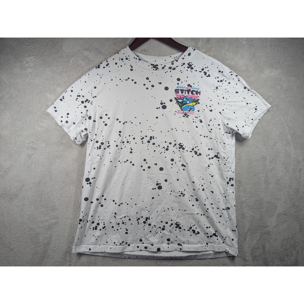 Surfer Stitch "Experiment 626" Lilo & Stitch Retro Splatter Print MEDIUM T-shirt